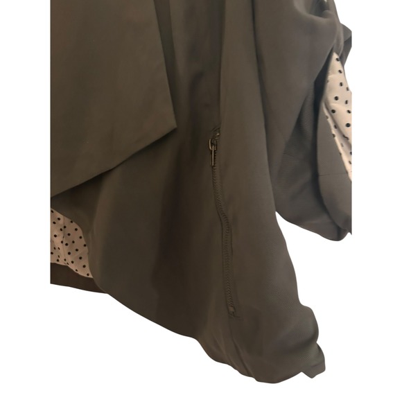 Hawthorn Women's Gray Draped Front Blazer Jacket 3/4 Sleeve Polka Dot Lining M - Picture 5 of 6